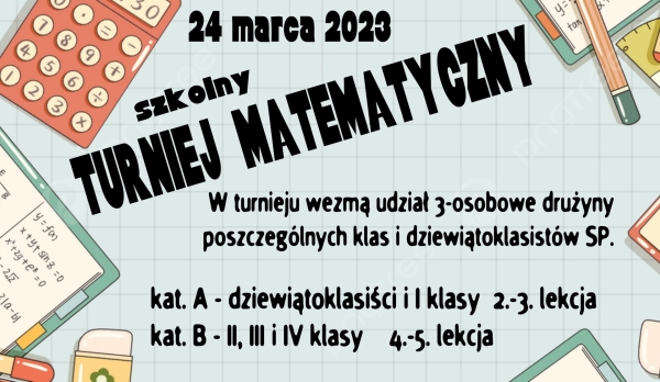 Szkolny turniej matematyczny 2023