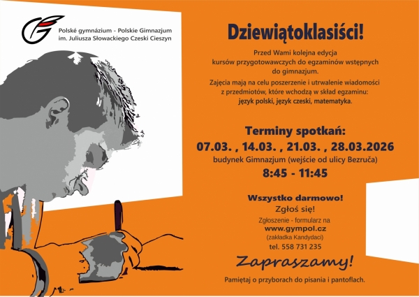 Kursy przygotowawcze dla uczniów klas dziewiątych